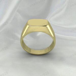 Simple Handmade High Quality Yellow Brass Mens Signet Ring Jewelry