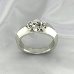 Modern Skull Unique Design 925 Sterling Silver Unisex Ring Jewelry