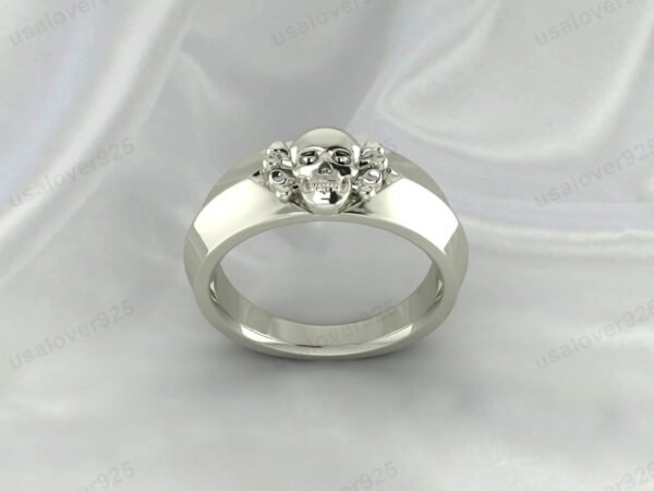 Modern Skull Unique Design 925 Sterling Silver Unisex Ring Jewelry