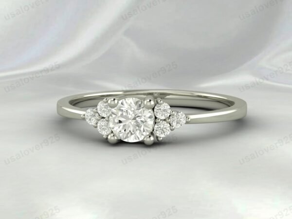 CZ Diamond Gemstone Solitaire Women Ring 925 Sterling Silver Jewelry - Image 2