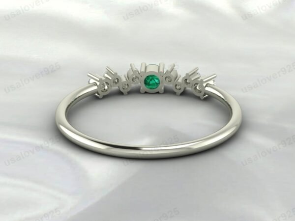 Emerald Gemstone Eternity Women Ring 925 Sterling Silver Jewelry - Image 4
