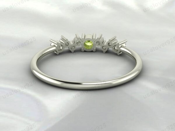 Peridot Gemstone Eternity Women Band Ring 925 Sterling Silver Jewelry - Image 4