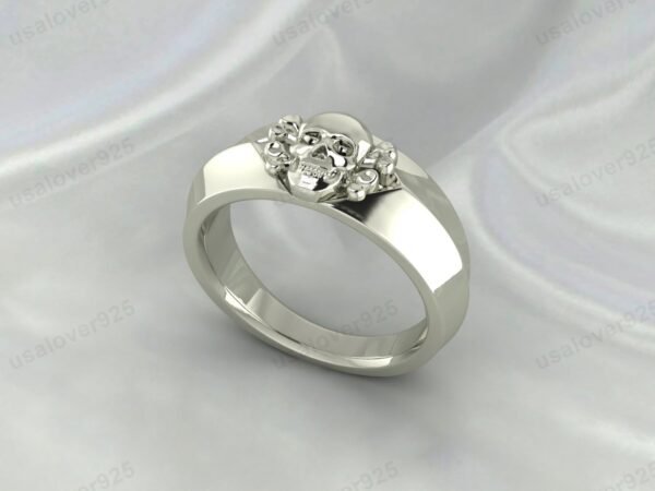 Modern Skull Unique Design 925 Sterling Silver Unisex Ring Jewelry - Image 4
