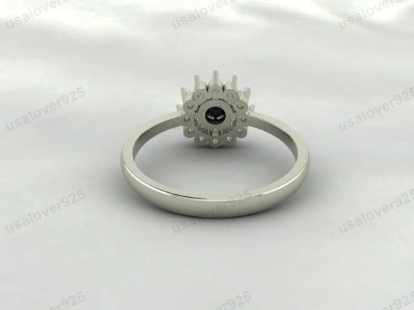 Black Onyx Gemstone Solitaire Women Ring 925 Sterling Silver Jewelry - Image 4