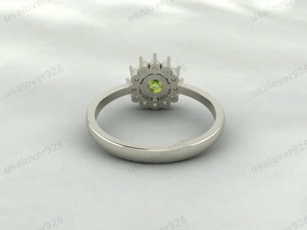 Peridot Gemstone Solitaire Women Ring 925 Sterling Silver Jewelry - Image 4