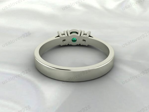 Emerald Green Gemstone Women Ring 925 Sterling Silver Jewelry - Image 4