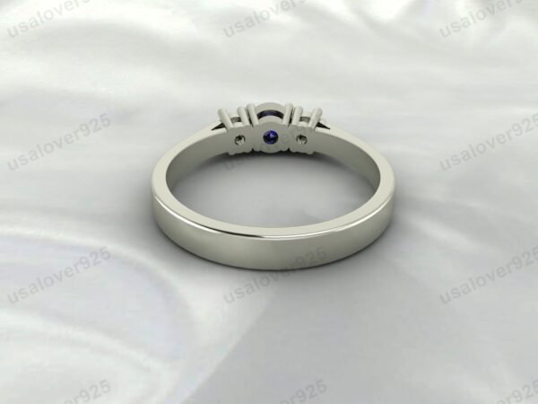 Blue Sapphire Gemstone Women Ring 925 Sterling Silver Jewelry - Image 4