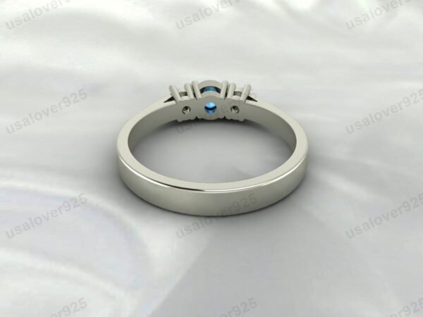 Blue Topaz Gemstone Women Ring 925 Sterling Silver Jewelry - Image 4
