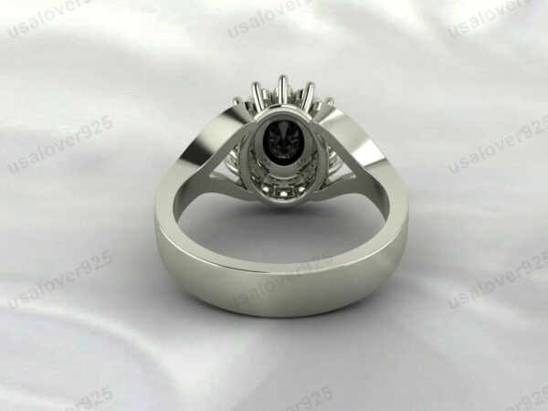 Black Onyx Oval Gemstone Women Ring 925 Sterling Silver Jewelry - Image 4