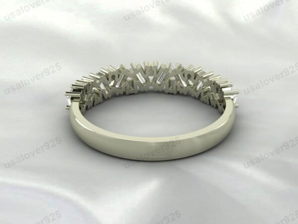 Citrine Half Eternity Gemstone Women Ring Band 925 Sterling Silver Jewelry - Image 4