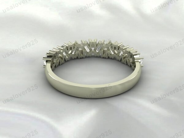 Black Onyx Half Eternity Gemstone Women Ring Band 925 Sterling Silver Jewelry - Image 4