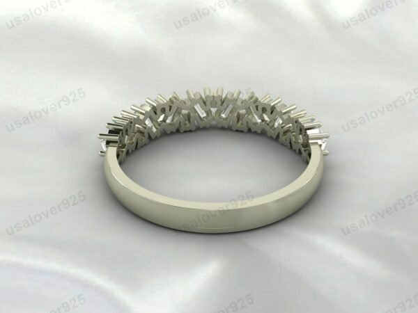 Topaz Half Eternity Gemstone Women Ring Band 925 Sterling Silver Jewelry - Image 4