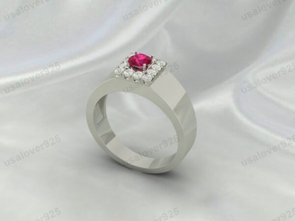 Ruby Gemstone Solitaire Women Ring 925 Sterling Silver Jewelry - Image 2