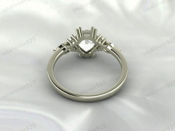 CZ Diamond Pear Gemstone Solitaire Women Ring 925 Sterling Silver Jewelry - Image 4