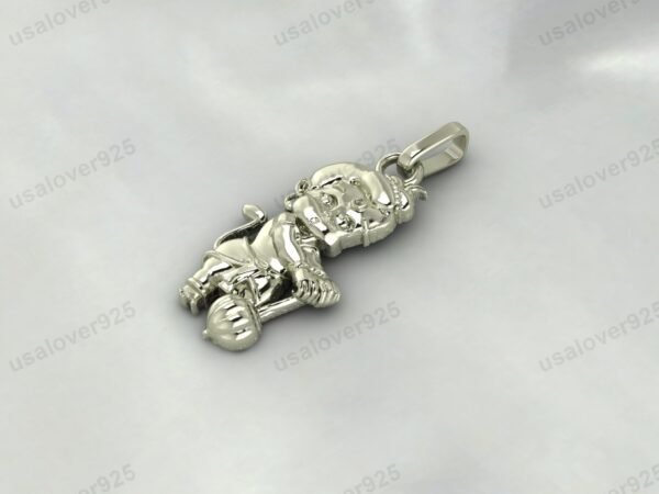 Hanuman God Religious Unisex Pendant, 925 Sterling Silver Necklace Jewelry - Image 3