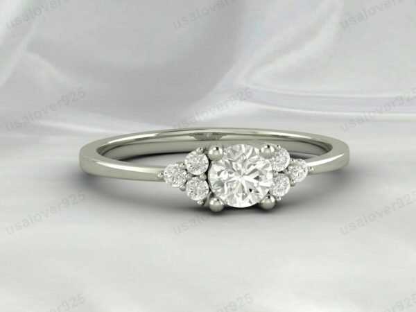 CZ Diamond Gemstone Solitaire Women Ring 925 Sterling Silver Jewelry - Image 3