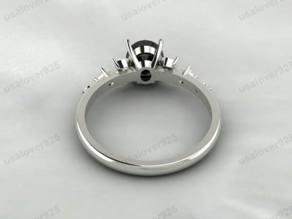 Vintage Art Deco Onyx Oval Ring – Women’s 925 Sterling Silver Jewelry - Image 4