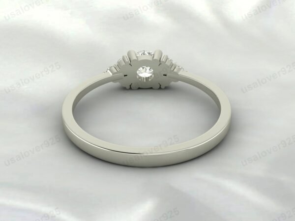 CZ Diamond Gemstone Solitaire Women Ring 925 Sterling Silver Jewelry - Image 4
