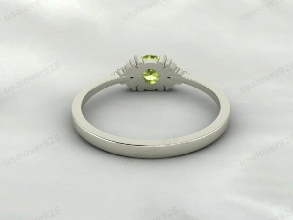 Natural Peridot Green Gemstone Solitaire Women Ring 925 Sterling Silver Jewelry - Image 3
