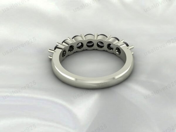 Black Onyx Gemstone Half Eternity Women Ring, 925 Sterling Silver Jewelry - Image 3