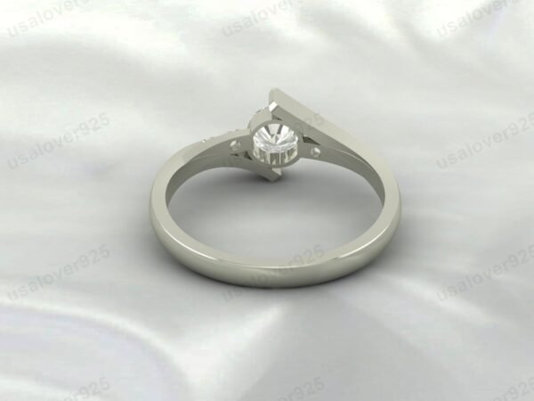 CZ Diamond Gemstone Solitaire Women Ring 925 Sterling Silver Jewelry - Image 4