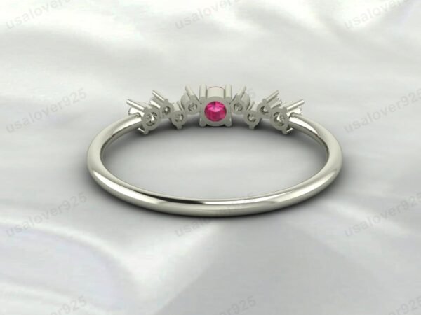 Ruby Gemstone Eternity Women Band Ring 925 Sterling Silver Jewelry - Image 4