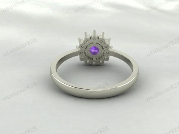 Amethyst Gemstone Solitaire Women Ring 925 Sterling Silver Jewelry - Image 5