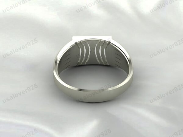 Solid 925 Sterling Silver Unique Simple Design Handmade Mens Signet Ring Jewelry - Image 4