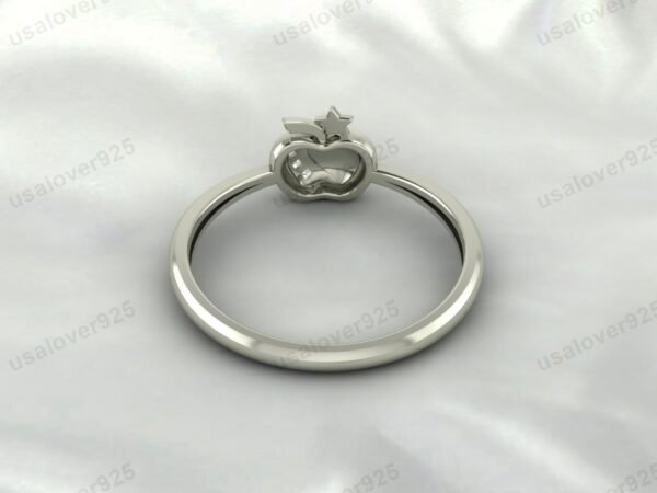CZ Diamond Apple Design Design Women Ring 925 Sterling Silver Jewelry - Image 2