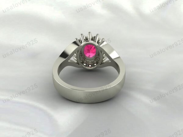 Ruby Oval Gemstone Women Ring 925 Sterling Silver Jewelry - Image 4