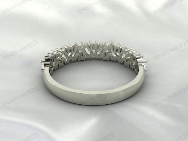 Amethyst Half Eternity Gemstone Women Ring Band 925 Sterling Silver Jewelry - Image 3