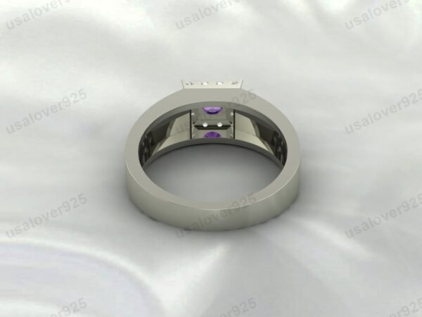 Amethyst Gemstone Solitaire Women Ring Band 925 Sterling Silver Jewelry - Image 4