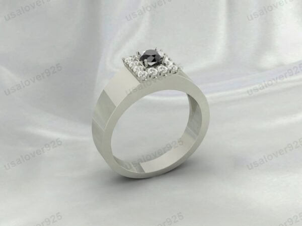 Black Onyx Gemstone Solitaire Women Ring 925 Sterling Silver Jewelry - Image 3