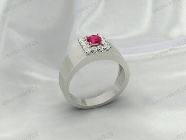 Ruby Gemstone Solitaire Women Ring 925 Sterling Silver Jewelry - Image 4