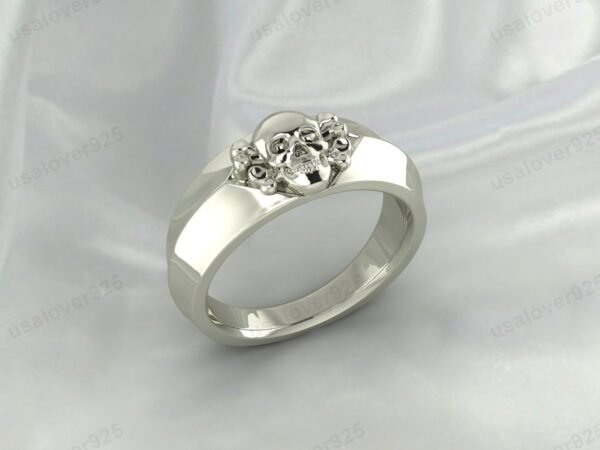 Modern Skull Unique Design 925 Sterling Silver Unisex Ring Jewelry - Image 5