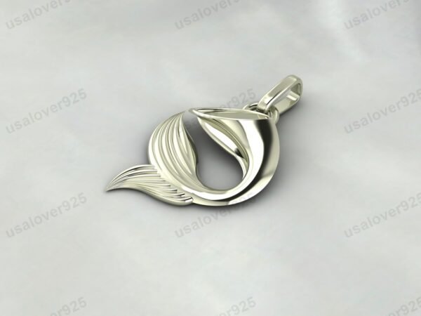 Dolphin Fish Unique Pendant, 925 Sterling Silver Necklace Jewelry - Image 4