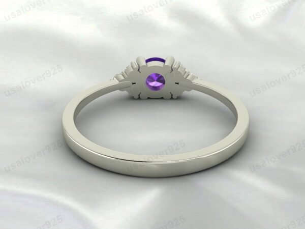 Natural Amethyst Purple Gemstone Solitaire Women Ring 925 Sterling Silver Jewelry - Image 5