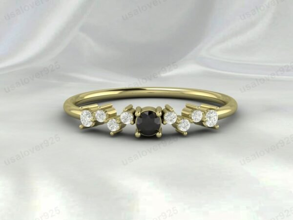 Black Onyx Gemstone Eternity Women Band Ring 925 Sterling Silver Jewelry