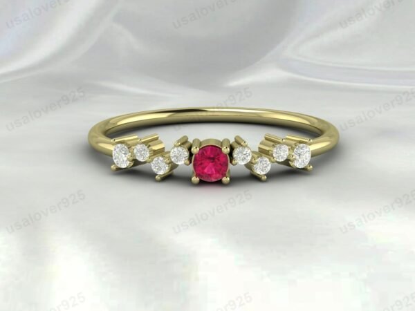 Ruby Gemstone Eternity Women Band Ring 925 Sterling Silver Jewelry - Image 2