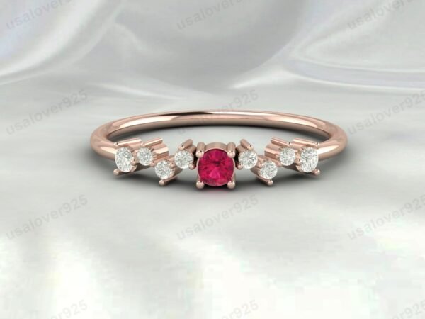 Ruby Gemstone Eternity Women Band Ring 925 Sterling Silver Jewelry - Image 3