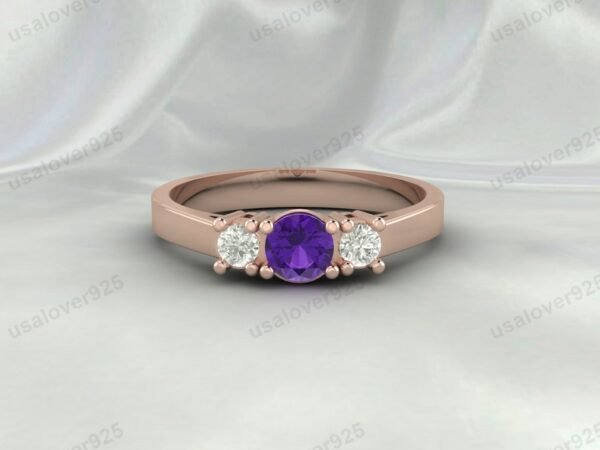 Amethyst Purple Gemstone Women Ring 925 Sterling Silver Jewelry - Image 4