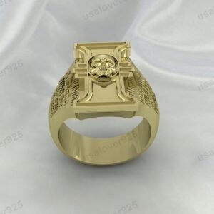Inquisitor Insignia Signet Men Ring – High Quality Yellow Brass Jewelry
