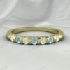 Aquamarine & CZ Diamond Gemstone Half Eternity Women Band – 925 Sterling Silver Ring Jewelry