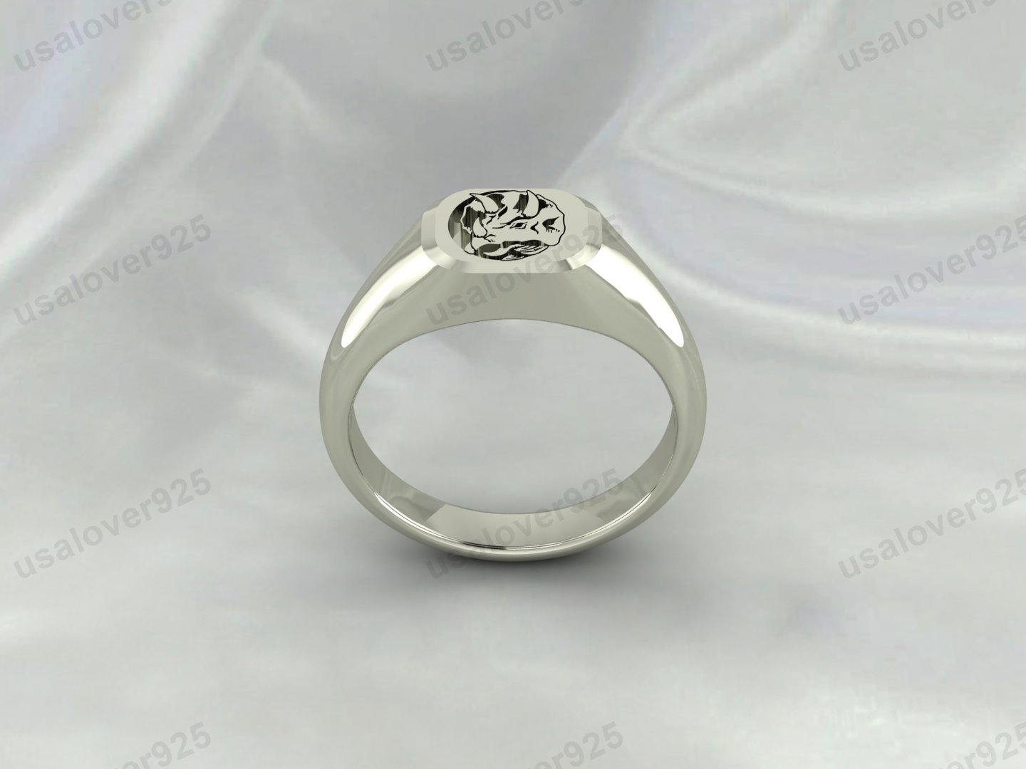 Fox Animal Unique Design Signet Unisex Ring, 925 Sterling Silver Jewelry - Image 2
