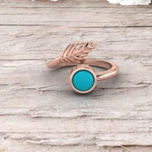 Natural Turquoise Gemstone Solitaire Women Ring – 925 Sterling Silver Ring Jewelry