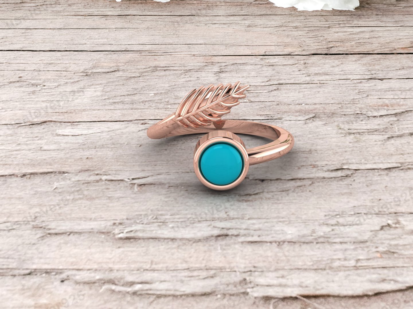 Natural Turquoise Gemstone Solitaire Women Ring – 925 Sterling Silver Ring Jewelry
