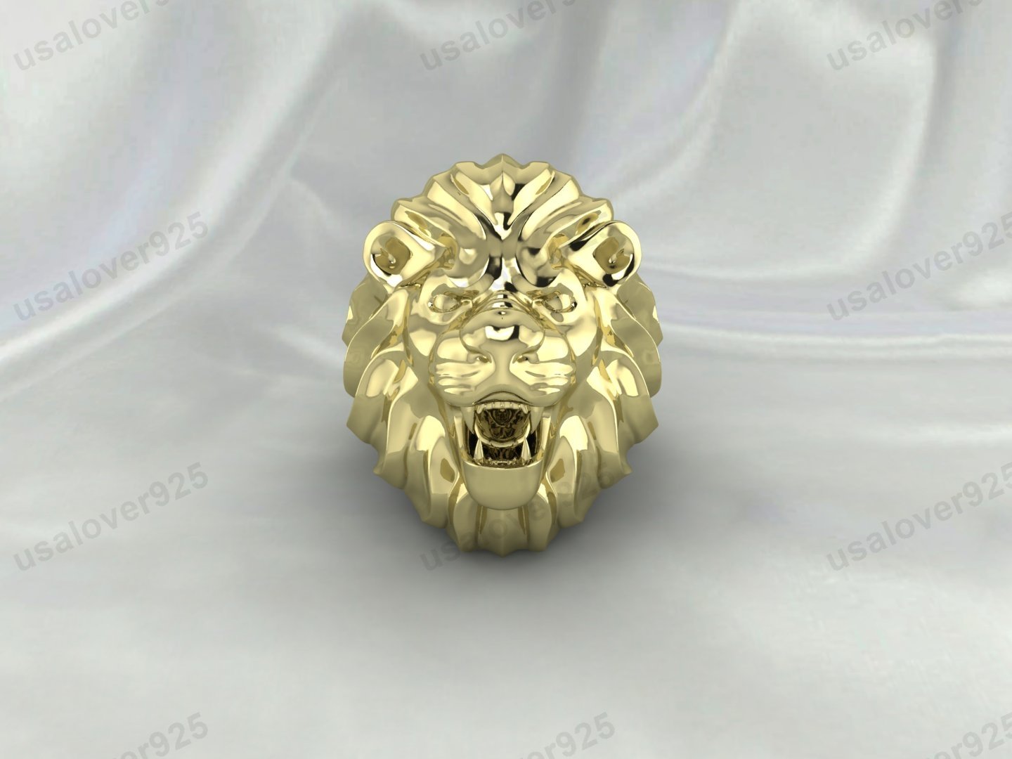 Lion Unique Signet Mens Ring – High Quality Yellow Brass Jewelry