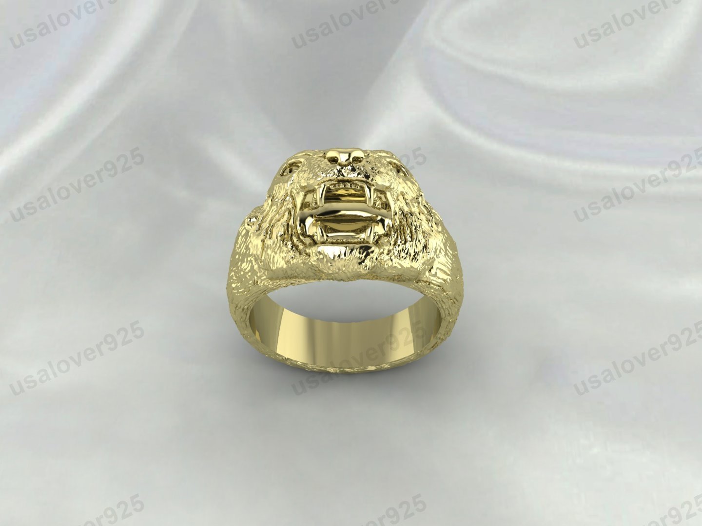 Trendy Lion Unique Signet Mens Ring – High Quality Yellow Brass Jewelry - Image 2