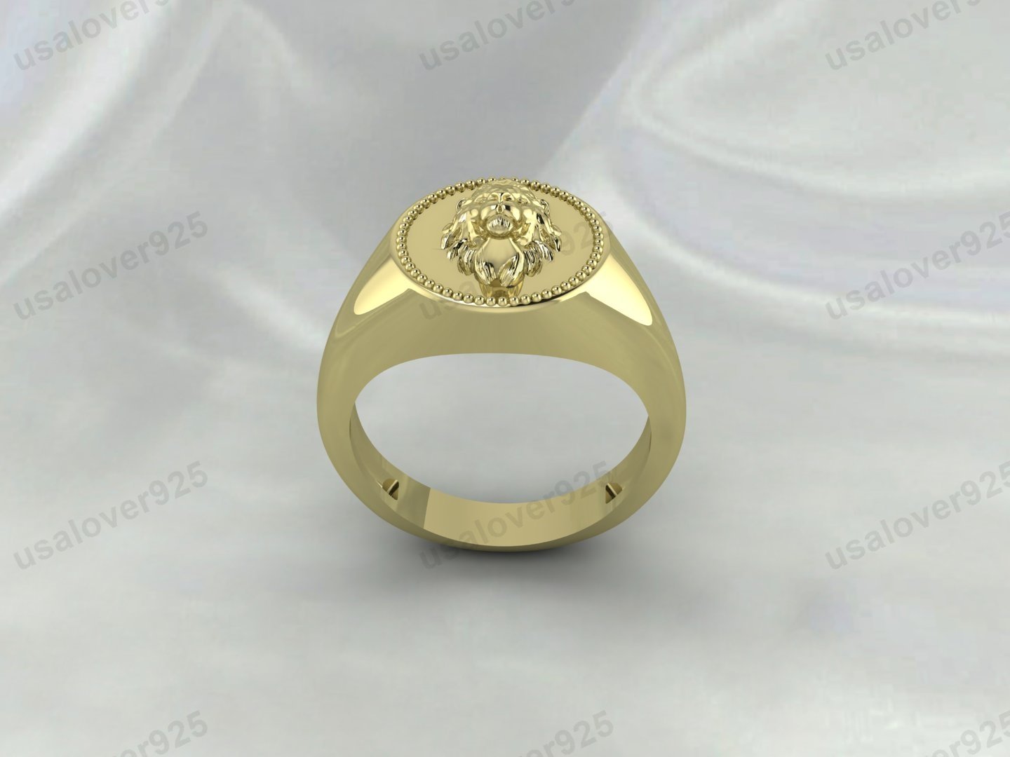 Lion Face Signet Unisex Ring – High Quality Yellow Brass Jewelry