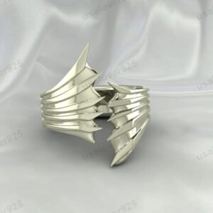Dragon Wings Unique Design Unisex Band, 925 Sterling Silver Ring Jewelry